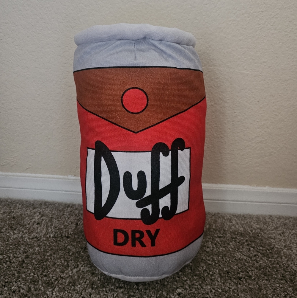 The Simpsons Duff Dry Beer Can Plush Pillow 14" Tall Universal Studios Theme